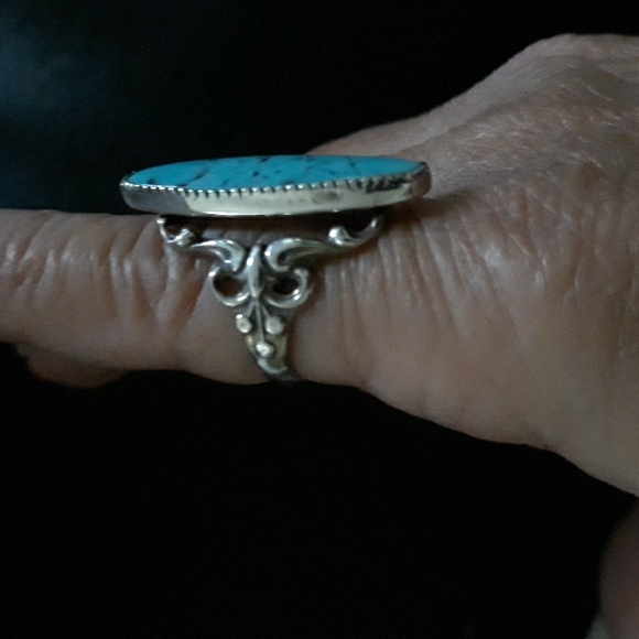 turquoise sterling silver ring - Picture 3 of 5